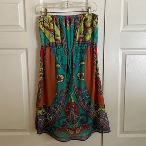 Flying tomato strapless dress large multicolored